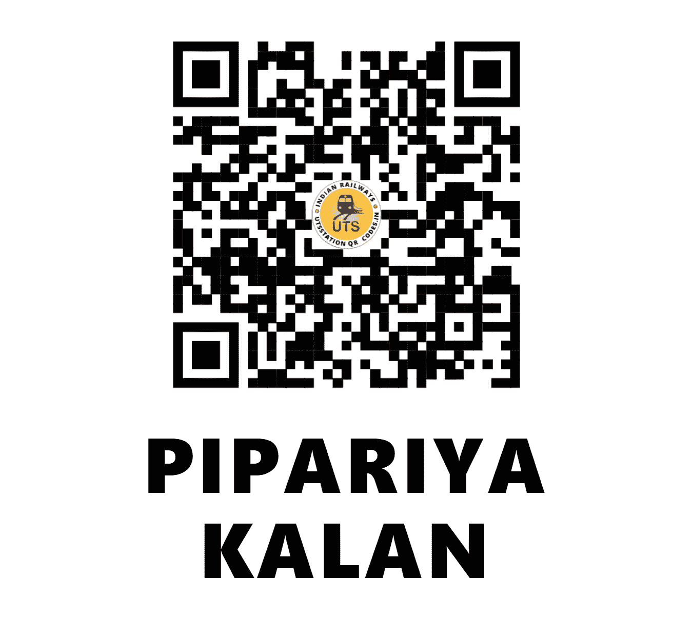 UTS QR Code for PIPARIYA KALAN - PWK - WC (MADHYA PRADESH)